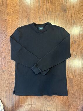 Men's Black Crewneck Thermal Sweater